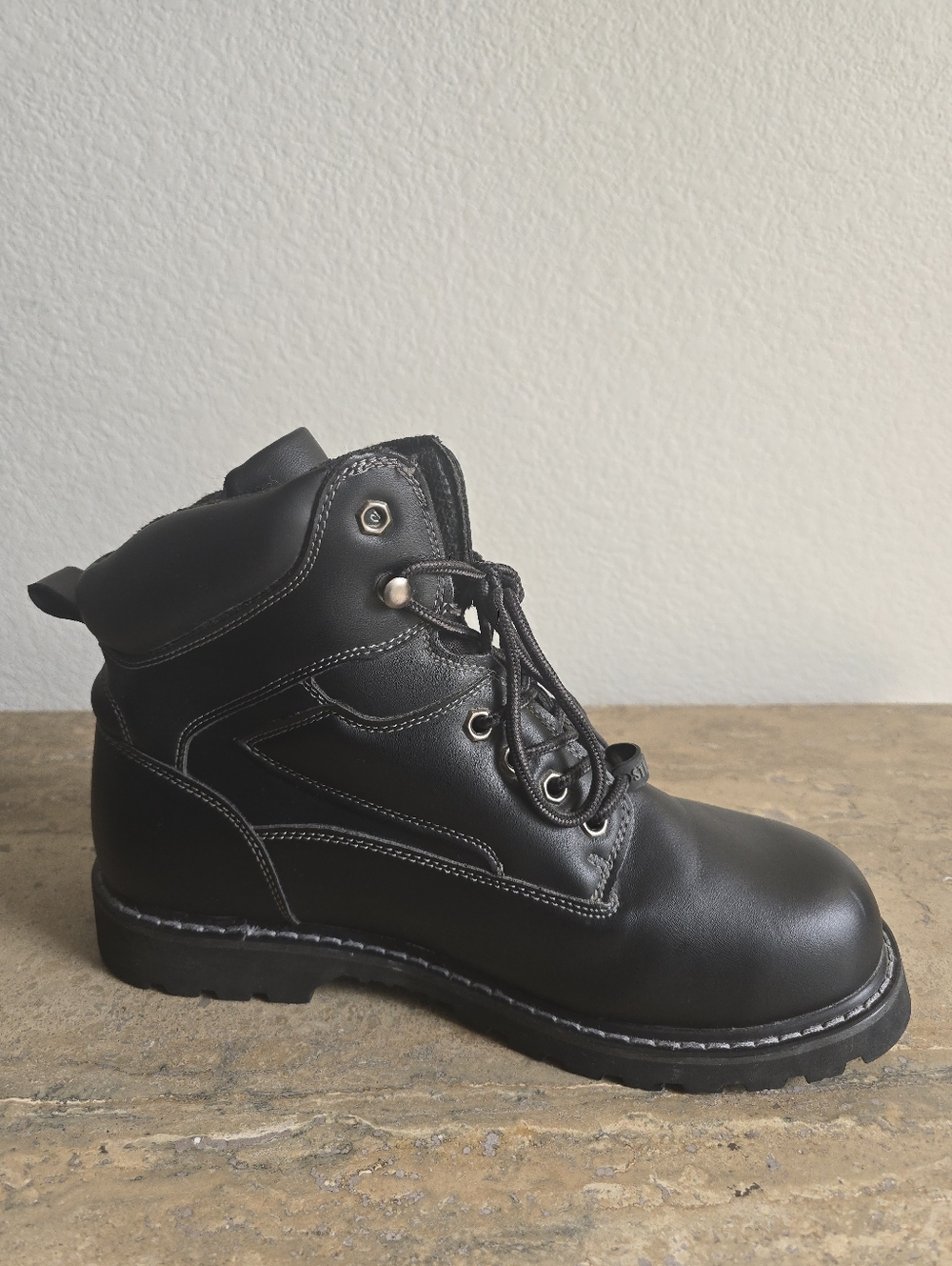 Coleman Mens's Steel Toe Safefty Work Boots - Black - Picture 7 of 10